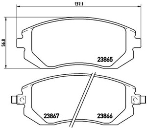 Bremseklosser sett, Framaksel, SUBARU,TOYOTA, 26296AE160, 26296AG020, 26296AG040, 26296AG060, 26296AG070, 26296FE000, 26296FE020, 26296F