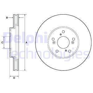 Bremseskive, Framaksel, ACURA MDX, TL, TSX, HONDA ACCORD Tourer VII, ODYSSEY, PILOT, 45251S0X000, 45251SEAJ01, 45251SEPA00, 45251SEPA01,