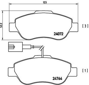 Bremseklosser sett, FIAT 500, 500 C, PANDA, FORD KA, 0000071773151, 1559697, 1731171, 1736937, 71773151, 77364636, 9S512K021A, 9S512K021