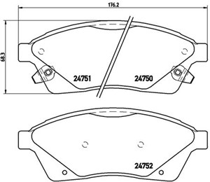 Bremseklosser sett, Framaksel, CADILLAC SRX, SAAB 9-4X, 20887798, 20983942