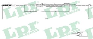 Kabel, parkeringsbremse, Bak, Høyre, BMW 5 [E39], 5 Touring [E39], 34411162999