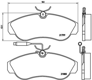 Bremseklosser sett, CITROËN,FIAT,PEUGEOT, 425118, 425119, 425452, 71752993, 71770973, 77362209, 9945810, E172032