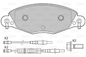 Bremseklosser sett, Framaksel, CITROËN C5 I, C5 II, C5 Break I, C5 Break II, 425216, 4252-16, 425249, 4252-49, 425289, 4252-89