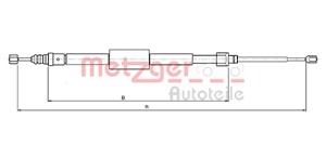 Kabel, parkeringsbremse, Bakre venstre, Høyre bak, RENAULT GRAND SCÉNIC II, MEGANE II, MEGANE Kombi II, MEGANE Sedan II, SCÉNIC II, 8200