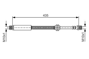 Bremseslange, Bakaksel, VW CADDY Minibus, minivan III, CADDY Skåp/stor limousine III, 2K3 611 775 A, 2K3 611 775 C, 2K3 611 775 D, 2K3