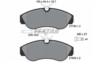 Bremseklosser sett, Bakaksel, Framaksel, CITROËN,FIAT,PEUGEOT, 425118, 425119, 425452, 71752993, 71770973, 77362209, 9945810