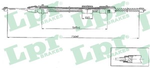 Kabel, parkeringsbremse, Bak, Høyre, PEUGEOT 406, 406 Break, 406 Coupé, 4745H2, 9623329080