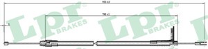 Kabel, parkeringsbremse, Bak, Høyre, MERCEDES-BENZ, 2034200385