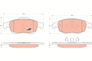 Bremseklosser sett, Framaksel, CITROËN,DS,PEUGEOT, 4253 61, 4254 12, 4254 13, 4254 25, 4254 65, 4254 C0, E 172 295