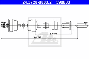 Kabel, clutchbetjening, PEUGEOT 205 I, 205 II, 205 Cabriolet I, 309 I, 2150 71