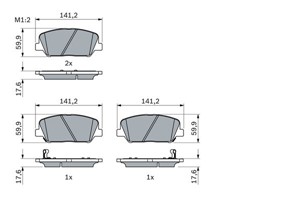 Bremseklosser sett, Framaksel, HYUNDAI GENESIS Coupé, KIA OPTIMA, 58101 2MA00, 58101 2TA20, 58101 2TA21, 58101 2TA61, 58101-2MA00, 58101