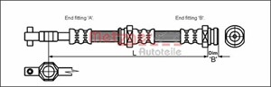 Bremseslange, Foran høyre, Foran venstre, MAZDA, G 030 43 980, G 030 43 980A, G 030 43 980B