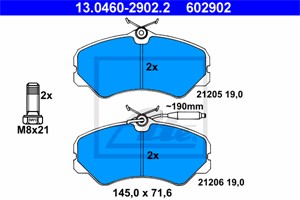 Bremseklosser sett, Framaksel, CITROËN,FIAT,PEUGEOT, 4250 58, 4251 05, 95 640 895, 95 667 765, 9941208, 9944861, 9945076