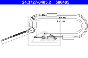 Kabel, parkeringsbremse, Foran, MERCEDES-BENZ A-KLASS [W169], 169 420 00 85, 169 420 17 85, A 169 420 00 85, A 169 420 17 85