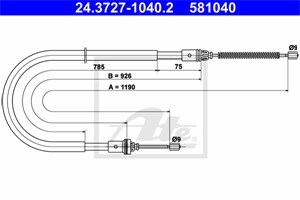Kabel, parkeringsbremse, Bak, RENAULT LAGUNA Grandtour I, 77 00 841 026