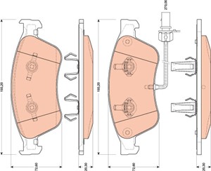 Bremseklosser sett, Framaksel, AUDI A8 D3, 4E4 698 151 A