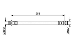 Bremseslange, Bakaksel, Innvendig, MITSUBISHI LANCER VII, LANCER CARGO Skåp / kombi, LANCER Kombi VII, OUTLANDER I, MR449101