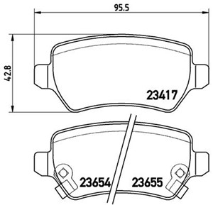 Bremseklosser sett, Bakaksel, CHEVROLET,KIA,OPEL,VAUXHALL, 1605086, 1605122, 1605625, 1605967, 583021PA30, 58302A2A30, 93169143, 9317060