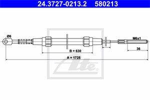 Kabel, parkeringsbremse, Bak, BMW 3 [E30], 3 Cabriolet [E30], 3 Touring [E30], 34 41 1 153 582, 34 41 1 158 423