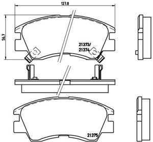 Bremseklosser sett, Framaksel, MITSUBISHI, AY040MT005, DBP511111, MB500812, MB500813, MB500814, MB500815, MB500816, MB500819, MB699087,