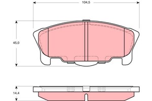 Bremseklosser sett, Framaksel, DAIHATSU MOVE, 04491-87210-000, 04491-87215-000, 04491-87219-000, 04491-87226, 04491-87226-000, 04491-872