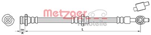 Bremseslange, Foran venstre, NISSAN ALMERA II, ALMERA Hatchback II, 46210-5M405, 46210-BN81A