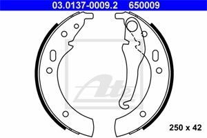 Bremsesko sett, Bakaksel, BMW 1500-2000 [115, 116, 118, 121], 3 [E21, E30], 5 [E12], 34 21 1 111 852, 34 21 1 112 961, 34 21 1 117 284,