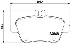 Bremseklosser sett, Bakaksel, MERCEDES-BENZ, 0064202320, 0064207920, 0074209420, A0064202320, A0064207920, A0074209420
