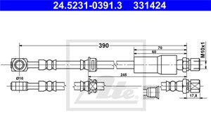 Bremseslange, Framaksel, OPEL VECTRA B, VECTRA B Halvkombi, VECTRA B Kombi, VAUXHALL VECTRA, 5 62 364, 5 62 373, 90495787, 90539252