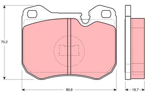 Bremseklosser sett, Framaksel, PORSCHE 924, 928, 944, 477 698 155, 928 351 942 00, 928 351 951 00, 928 351 951 02, 928 351 952 00, 944 3