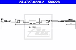 Kabel, parkeringsbremse, Bak, BMW Z3 Roadster [E36], 34 40 1 166 054, 34 41 1 163 084
