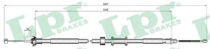 Kabel, parkeringsbremse, Bak, Høyre, FIAT PANDA, PANDA Skåp/halvkombi, 51708685