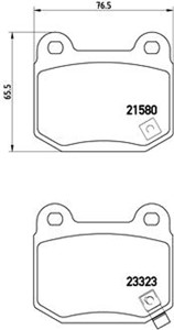 Bremseklosser sett, Bakaksel, MITSUBISHI,NISSAN,SUBARU,TOYOTA, 26696FE000, 26696FE001, 26696FE080, 26696FE081, 26696FG000, 26696VA000, 4
