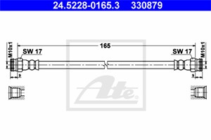 Bremseslange, Bakaksel, FIAT 500, 500 C, PANDA, PANDA Skåp/halvkombi, FORD KA, 1566996, 46803893, 9S51-2282-CA