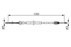 Kabel, parkeringsbremse, Høyre, RENAULT TWINGO II, TWINGO Skåp/halvkombi II, 82 00 428 323