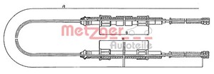 Kabel, parkeringsbremse, Bak, AUDI 50, VW DERBY, POLO, POLO II, POLO Coupé, 861 609 721A, 861 609 721B