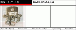Bremsecaliper, Bak, Høyre, Bak akselen, HONDA,MG,ROVER, 43012-ST3-E00, 43012-ST3-E01, 43021-SK3-E00, 43210-SH3-G01, 43210-SH3-G02, 43210