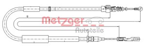 Kabel, parkeringsbremse, Bak, Venstre, AUDI A2, 8Z0 609 721E