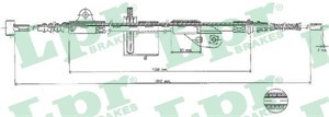 Kabel, parkeringsbremse, Bak, Høyre, NISSAN PRIMERA, PRIMERA Hatchback, 365302F000