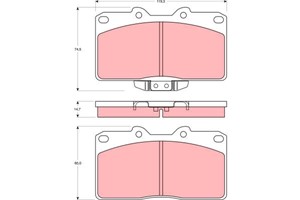 Bremseklosser sett, Framaksel, DODGE STEALTH Halvkombi, MITSUBISHI 3000 GT Coupé, GTO Coupé, 4605A588, AY040-MT010, MB857259, MB895817,