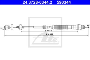 Kabel, clutchbetjening, CITROËN,PEUGEOT, 2150 CY, 98 068 922 80