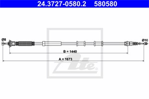 Kabel, parkeringsbremse, Høyre bak, ABARTH,ALFA ROMEO,FIAT, 51871598, 51871599, 55700927, 55704103