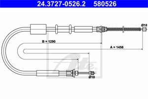 Kabel, parkeringsbremse, Bakre venstre, FIAT PUNTO, PUNTO Cabriolet, PUNTO Van, 7747332