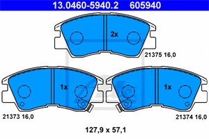 Bremseklosser sett, Framaksel, MITSUBISHI, MB500813, MB500816, MB500819, MB597721