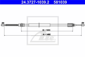 Kabel, parkeringsbremse, Bak, RENAULT TWINGO I, TWINGO Skåp/halvkombi I, 77 00 427 498