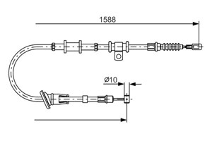 Kabel, parkeringsbremse, Venstre, MITSUBISHI CARISMA, CARISMA Sedan, M 884534, MR914268