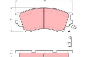 Bremseklosser sett, Framaksel, MAZDA XEDOS 9, T0Y03323Z, T0Y03328Z, TA01-33-23Z, TA013328Z, TBY73323Z, TBY73328Z, TCY13323Z, TCY23323Z,