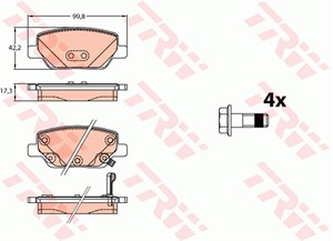 Bremseklosser sett, Bakaksel, FIAT TIPO Halvkombi, TIPO Kombi, TIPO Sedan, 77367717