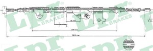 Kabel, parkeringsbremse, Bak, Venstre, NISSAN PRIMERA, PRIMERA Hatchback, 365312F000