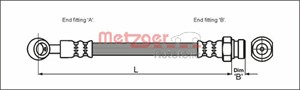 Bremseslange, Foran høyre, Foran venstre, HYUNDAI ATOS, 58731-02500